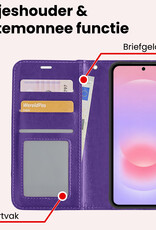 NoXx NoXx Samsung Galaxy A37 Hoesje Bookcase Met 2x Screenprotector - Paars