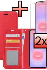 NoXx NoXx Samsung Galaxy A37 Hoesje Bookcase Met 2x Screenprotector - Rood