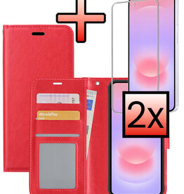 NoXx NoXx Samsung Galaxy A37 Hoesje Bookcase Met 2x Screenprotector - Rood