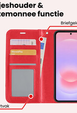 NoXx NoXx Samsung Galaxy A37 Hoesje Bookcase Met 2x Screenprotector - Rood