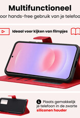 NoXx NoXx Samsung Galaxy A37 Hoesje Bookcase Met 2x Screenprotector - Rood