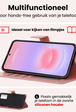 NoXx NoXx Samsung Galaxy A37 Hoesje Bookcase Met 2x Screenprotector - Rose Goud