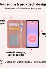 NoXx NoXx Samsung Galaxy A37 Hoesje Bookcase Met 2x Screenprotector - Rose Goud