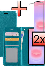 NoXx NoXx Samsung Galaxy A37 Hoesje Bookcase Met 2x Screenprotector - Turquoise