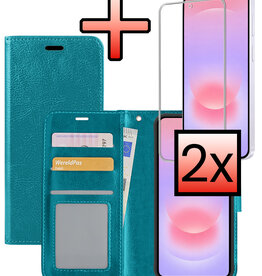 NoXx NoXx Samsung Galaxy A37 Hoesje Bookcase Met 2x Screenprotector - Turquoise