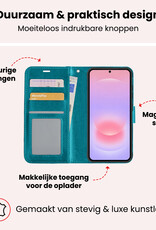 NoXx NoXx Samsung Galaxy A37 Hoesje Bookcase Met 2x Screenprotector - Turquoise