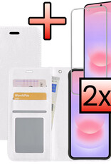 NoXx NoXx Samsung Galaxy A37 Hoesje Bookcase Met 2x Screenprotector - Wit