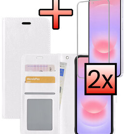 NoXx NoXx Samsung Galaxy A37 Hoesje Bookcase Met 2x Screenprotector - Wit