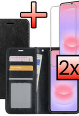 NoXx NoXx Samsung Galaxy A37 Hoesje Bookcase Met 2x Screenprotector - Zwart