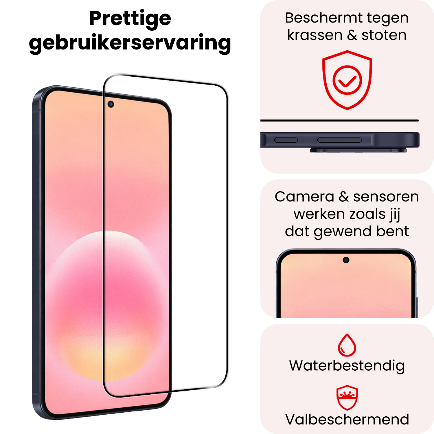 NoXx NoXx Samsung Galaxy A57 Screenprotector Glas Full Cover - 3 PACK