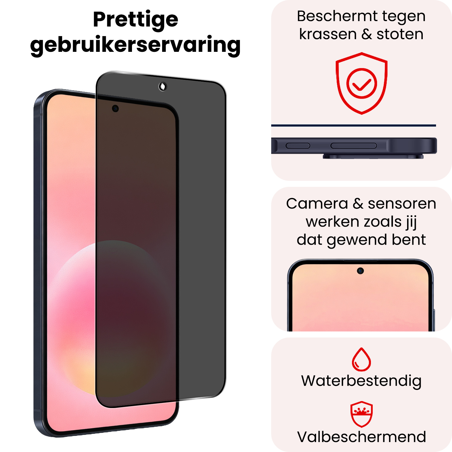 NoXx NoXx Samsung Galaxy A57 Screenprotector Glas Privacy - 3 PACK