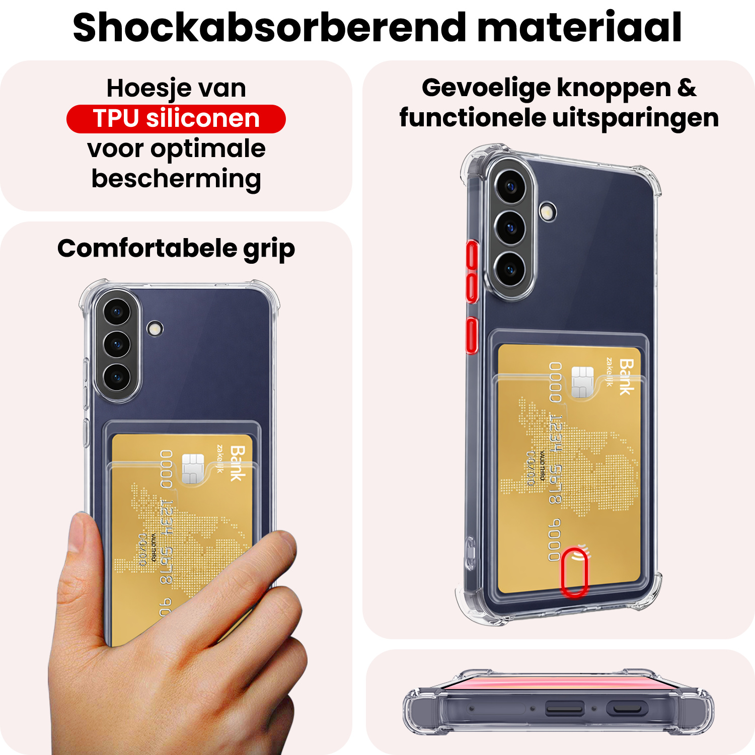 NoXx NoXx Samsung Galaxy A57 Hoesje Pashouder Met 2x Screenprotector