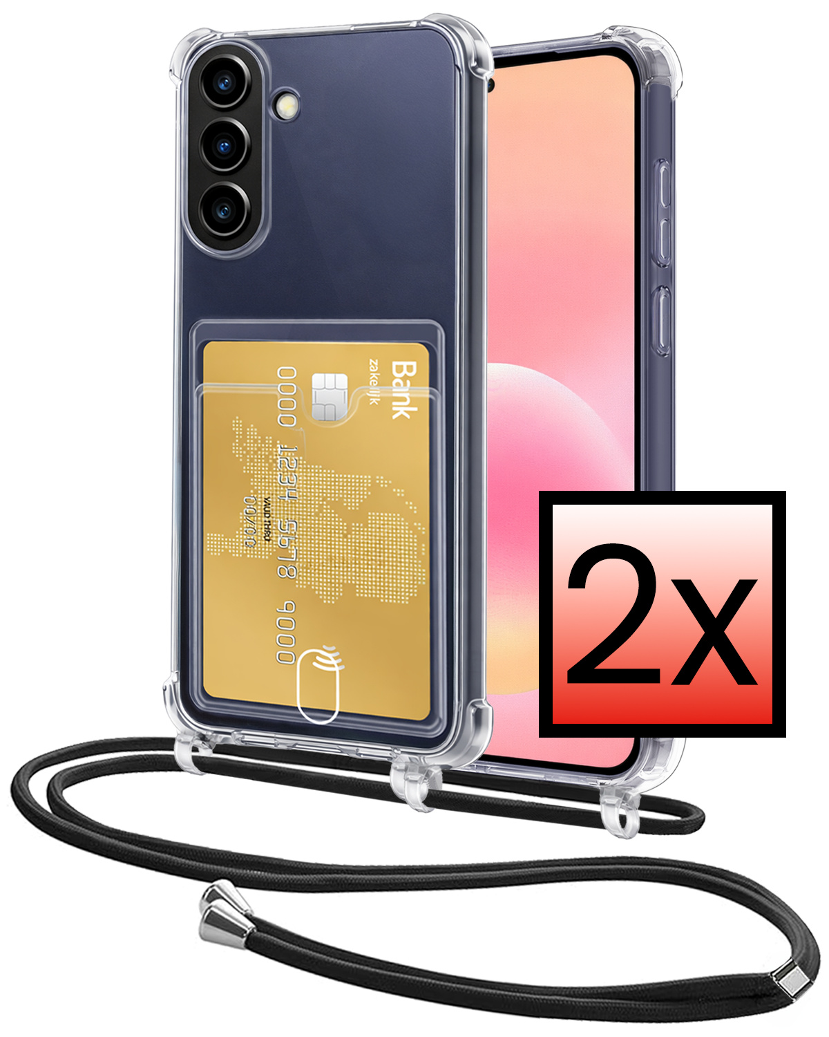 NoXx NoXx Samsung Galaxy A57 Hoesje Pashouder met Koord - 2 PACK