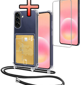 NoXx NoXx Samsung Galaxy A57 Hoesje Pashouder met Koord Met Screenprotector