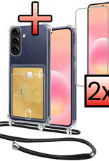 NoXx NoXx Samsung Galaxy A57 Hoesje Pashouder met Koord Met 2x Screenprotector