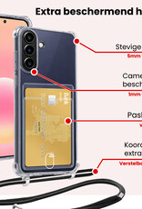 NoXx NoXx Samsung Galaxy A57 Hoesje Pashouder met Koord Met 2x Screenprotector