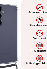 NoXx NoXx Samsung Galaxy A57 Hoesje Transparant Shockproof Met Zwart Koord
