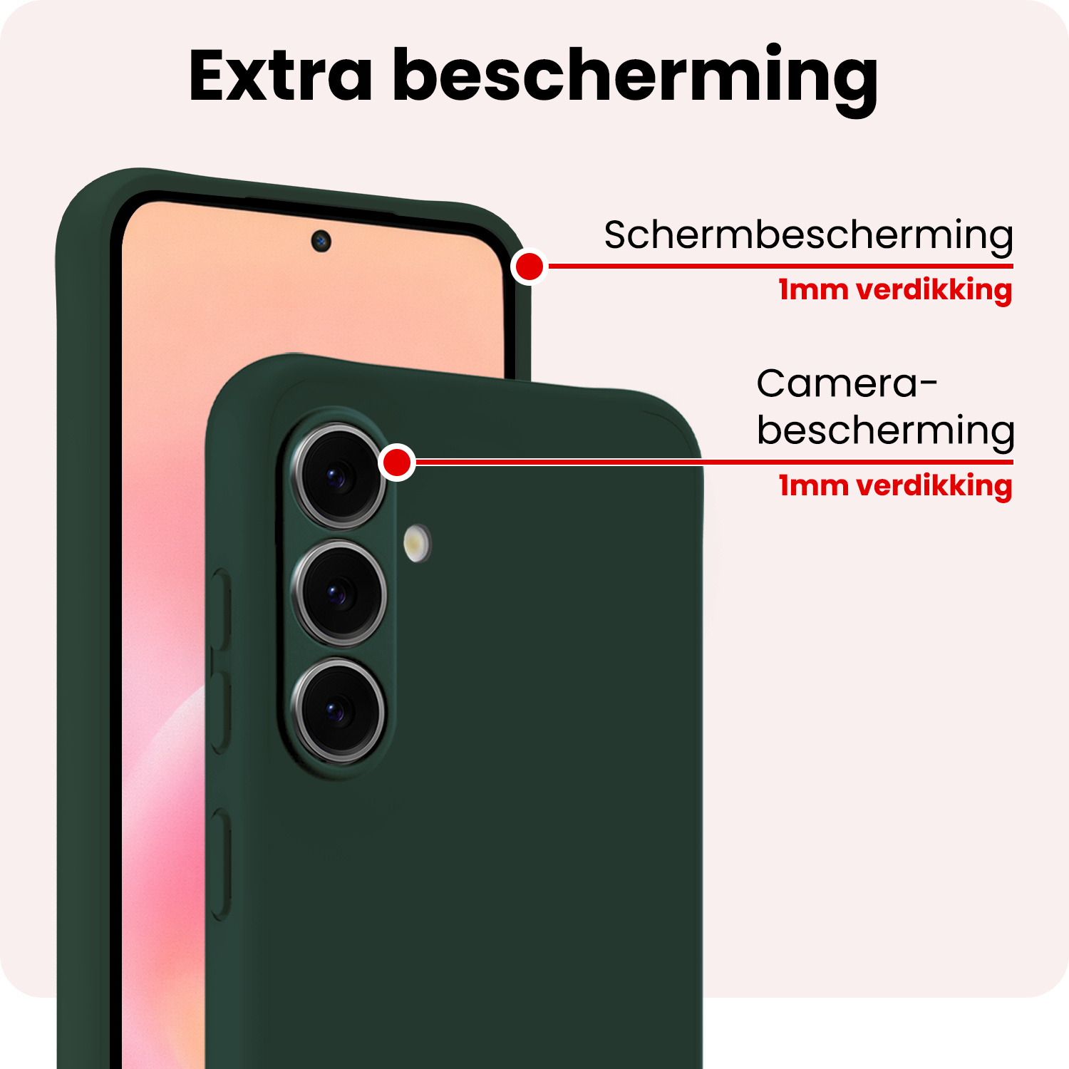 NoXx NoXx Samsung Galaxy A57 Hoesje Siliconen - Donkergroen