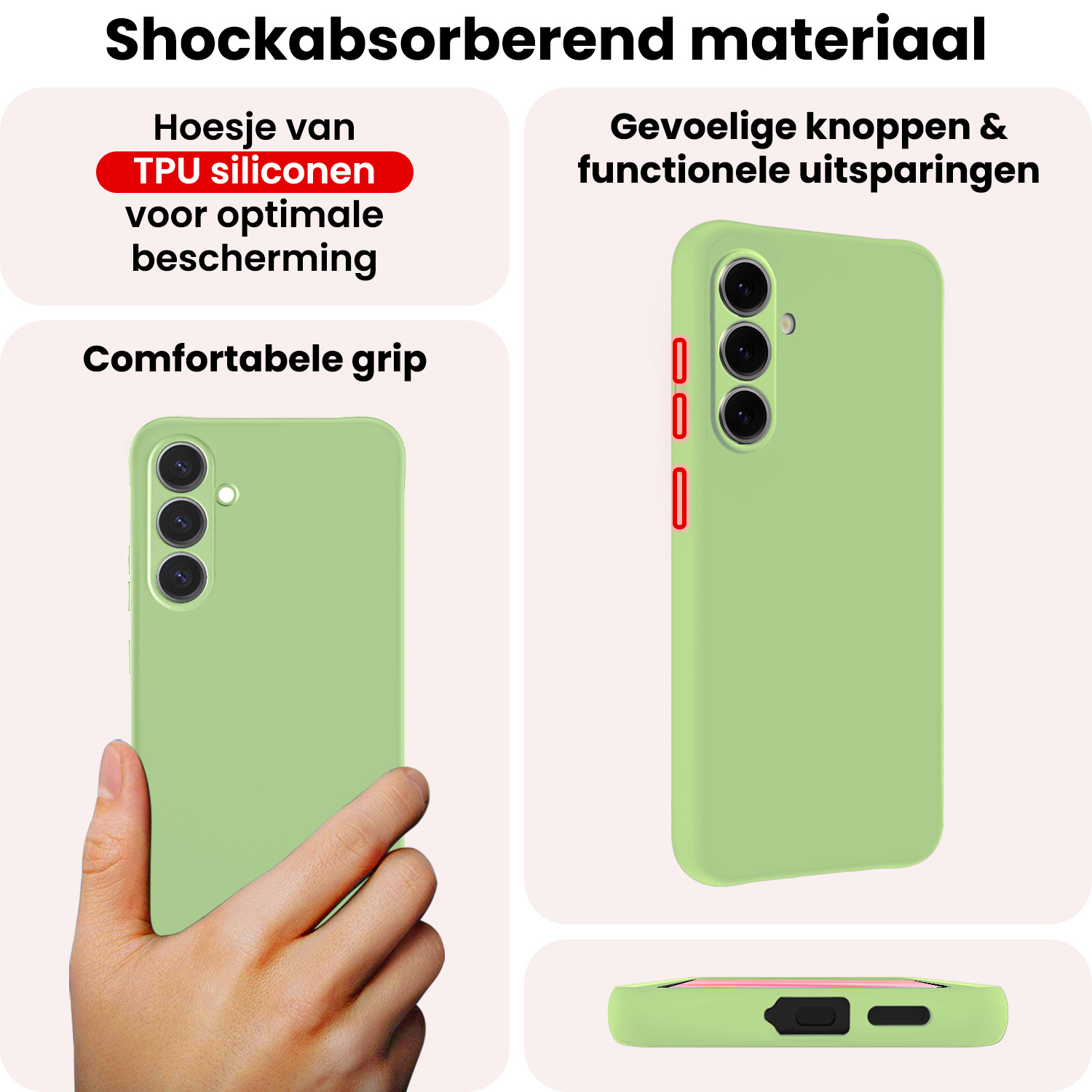 NoXx NoXx Samsung Galaxy A57 Hoesje Siliconen - Groen