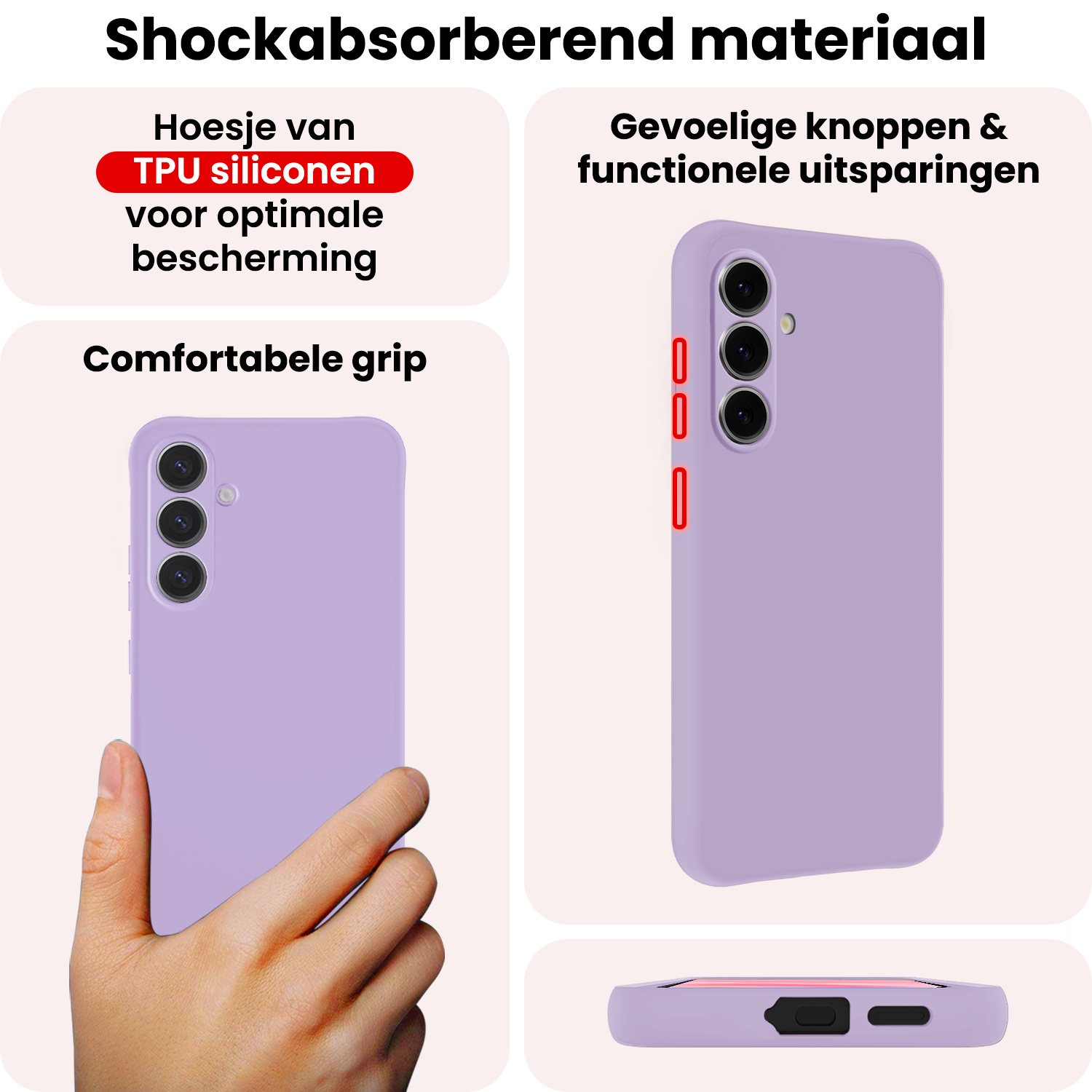 NoXx NoXx Samsung Galaxy A57 Hoesje Siliconen - Lila