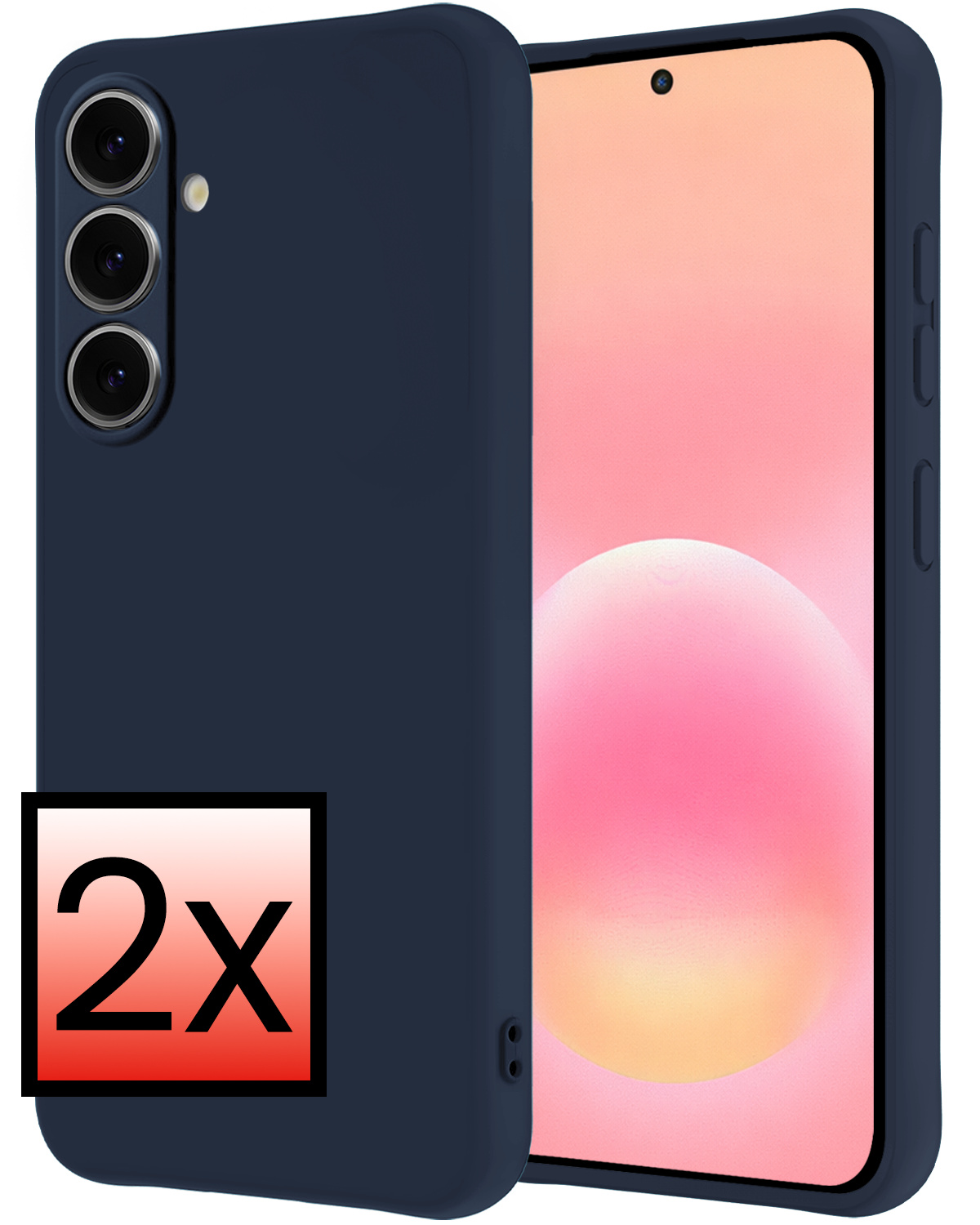 NoXx NoXx Samsung Galaxy A57 Hoesje Siliconen - Donkerblauw - 2 PACK