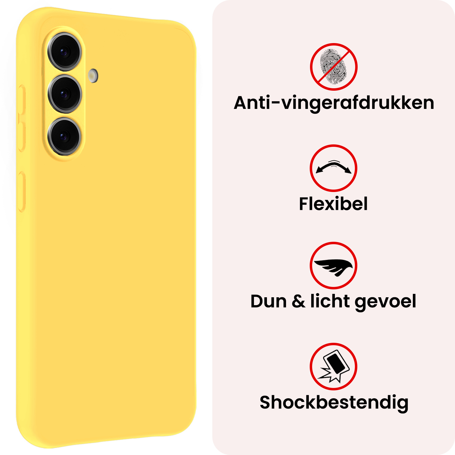 NoXx NoXx Samsung Galaxy A57 Hoesje Siliconen - Geel - 2 PACK