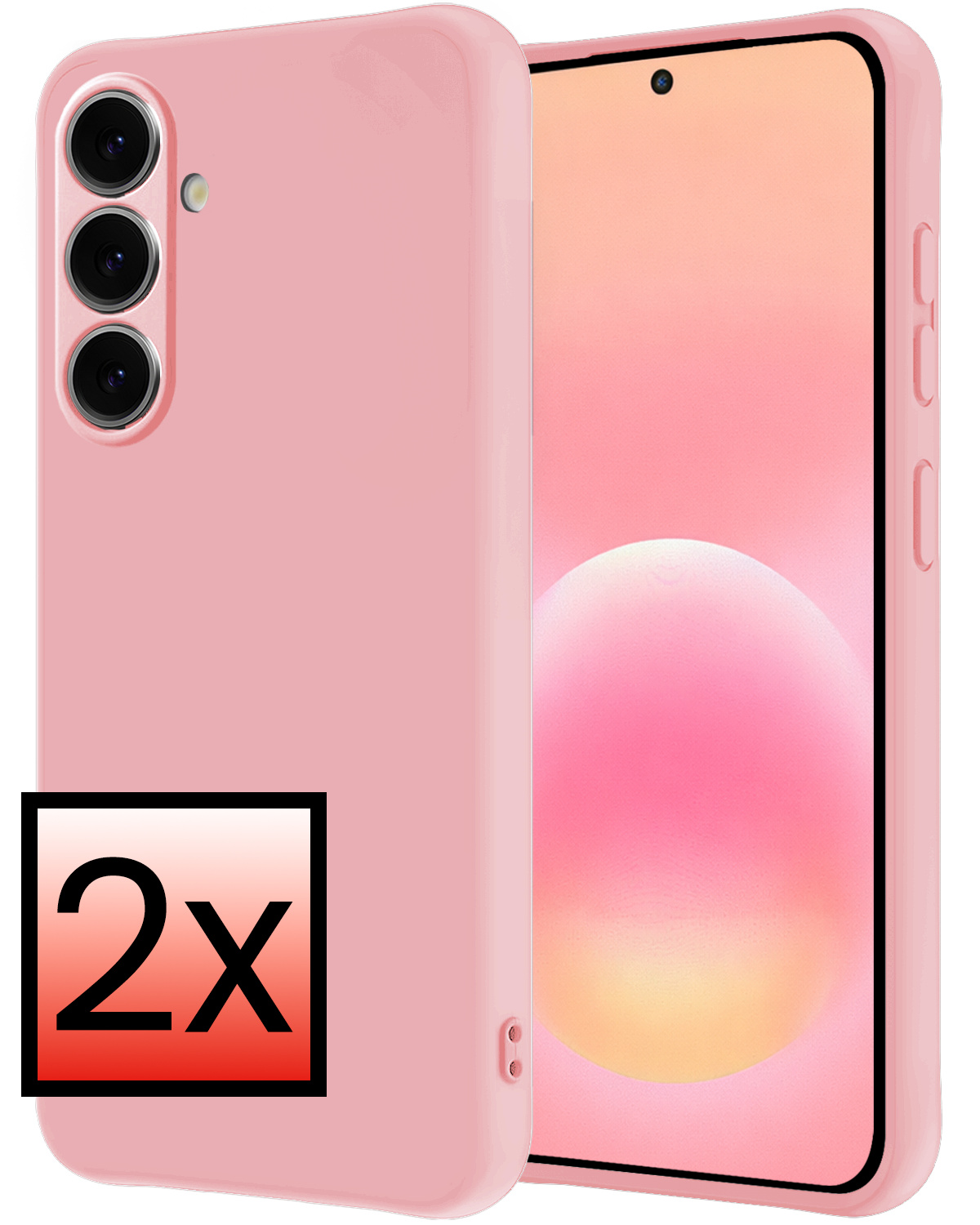 NoXx NoXx Samsung Galaxy A57 Hoesje Siliconen - Lichtroze - 2 PACK