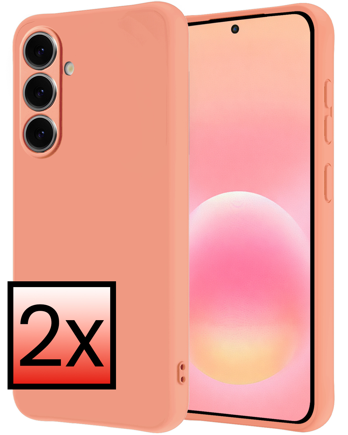 NoXx NoXx Samsung Galaxy A57 Hoesje Siliconen - Perzik - 2 PACK