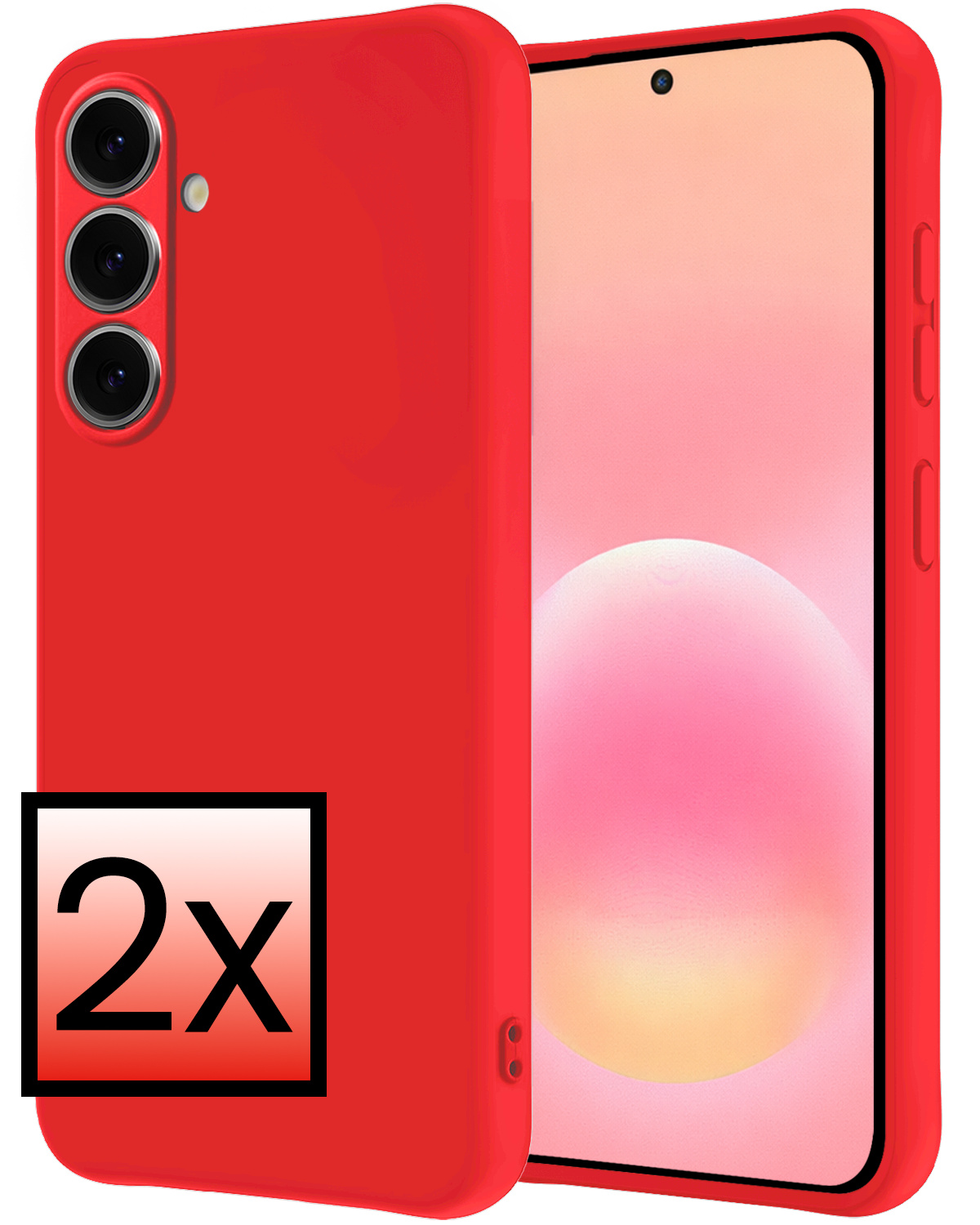 NoXx NoXx Samsung Galaxy A57 Hoesje Siliconen - Rood - 2 PACK