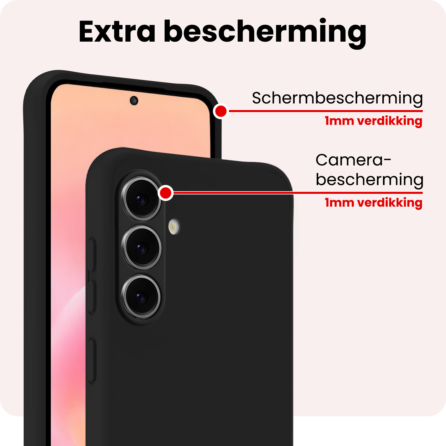 NoXx NoXx Samsung Galaxy A57 Hoesje Siliconen - Zwart - 2 PACK