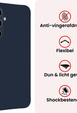 NoXx NoXx Samsung Galaxy A57 Hoesje Siliconen Met Screenprotector - Donkerblauw