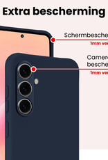NoXx NoXx Samsung Galaxy A57 Hoesje Siliconen Met Screenprotector - Donkerblauw