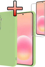 NoXx NoXx Samsung Galaxy A57 Hoesje Siliconen Met Screenprotector - Groen