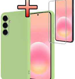 NoXx NoXx Samsung Galaxy A57 Hoesje Siliconen Met Screenprotector - Groen