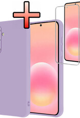 NoXx NoXx Samsung Galaxy A57 Hoesje Siliconen Met Screenprotector - Lila