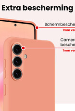 NoXx NoXx Samsung Galaxy A57 Hoesje Siliconen Met Screenprotector - Perzik