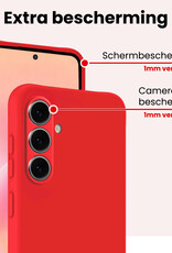 NoXx NoXx Samsung Galaxy A57 Hoesje Siliconen Met Screenprotector - Rood