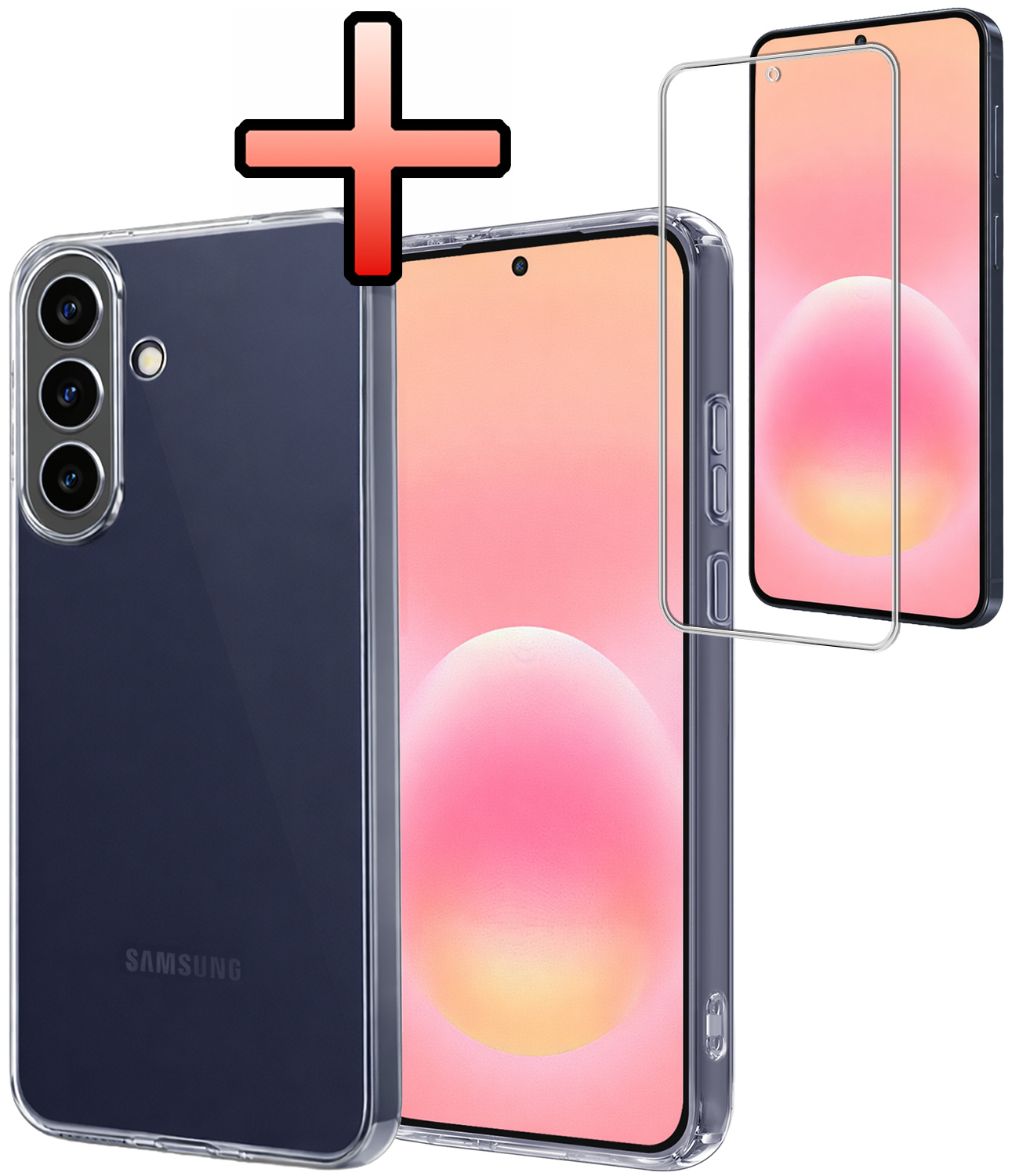 NoXx NoXx Samsung Galaxy A57 Hoesje Siliconen Met Screenprotector - Transparant