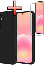 NoXx NoXx Samsung Galaxy A57 Hoesje Siliconen Met Screenprotector - Zwart