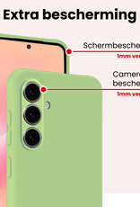 NoXx NoXx Samsung Galaxy A57 Hoesje Siliconen Met 2x Screenprotector - Groen