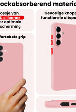 NoXx NoXx Samsung Galaxy A57 Hoesje Siliconen Met 2x Screenprotector - Lichtroze