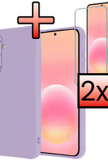 NoXx NoXx Samsung Galaxy A57 Hoesje Siliconen Met 2x Screenprotector - Lila