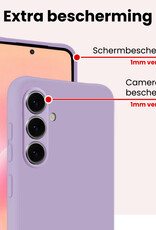 NoXx NoXx Samsung Galaxy A57 Hoesje Siliconen Met 2x Screenprotector - Lila