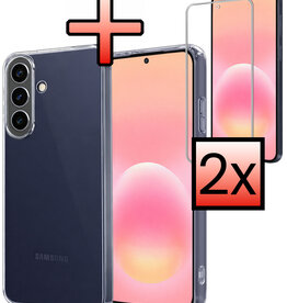 NoXx NoXx Samsung Galaxy A57 Hoesje Siliconen Met 2x Screenprotector - Transparant