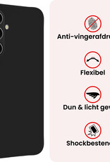 NoXx NoXx Samsung Galaxy A57 Hoesje Siliconen Met 2x Screenprotector - Zwart