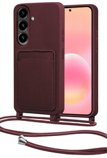 NoXx NoXx Samsung Galaxy A57 Hoesje Pashouder met Koord - Aubergine