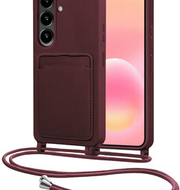 NoXx NoXx Samsung Galaxy A57 Hoesje Pashouder met Koord - Aubergine