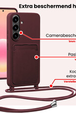 NoXx NoXx Samsung Galaxy A57 Hoesje Pashouder met Koord - Aubergine