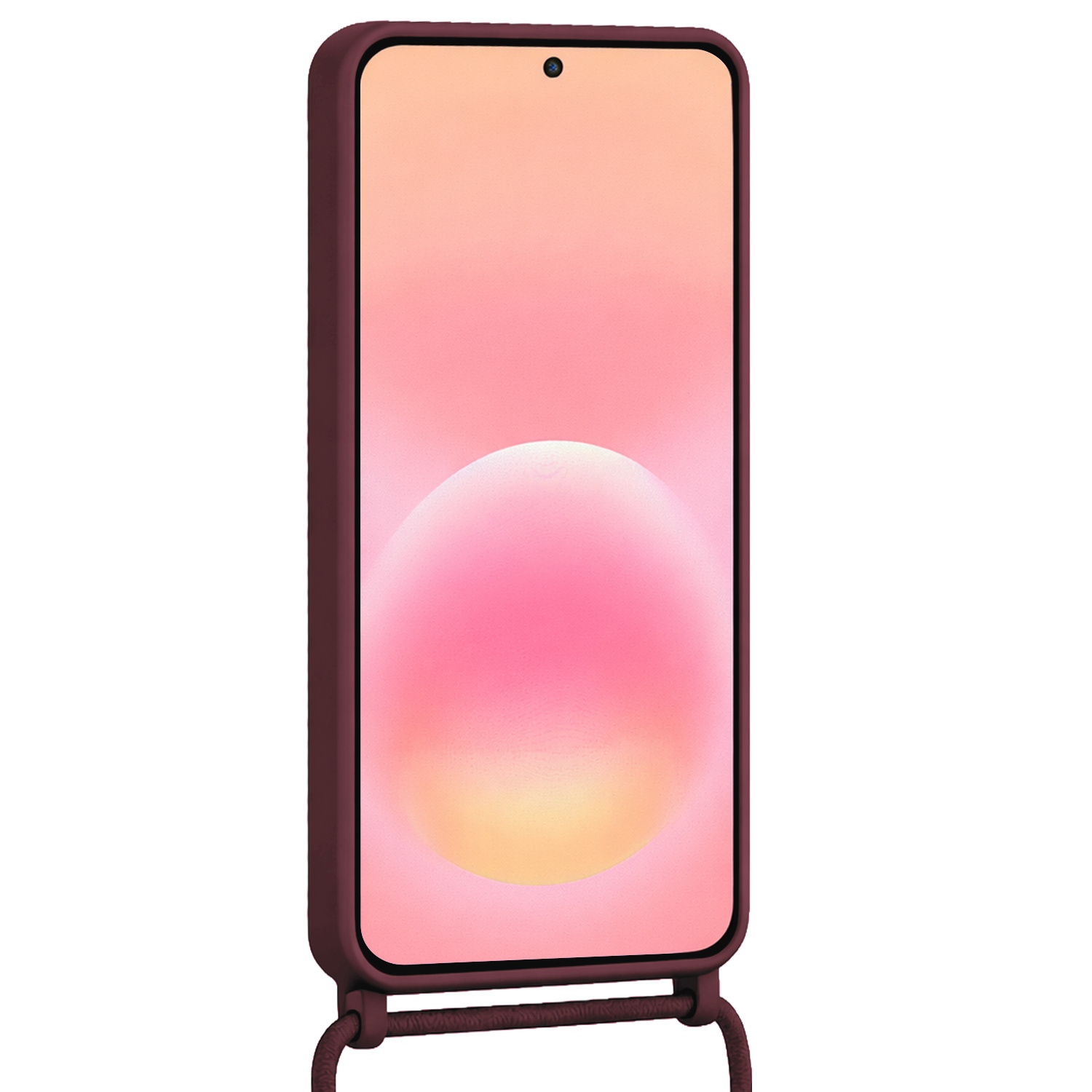 NoXx NoXx Samsung Galaxy A57 Hoesje Pashouder met Koord - Aubergine