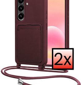NoXx NoXx Samsung Galaxy A57 Hoesje Pashouder met Koord - Aubergine - 2 PACK